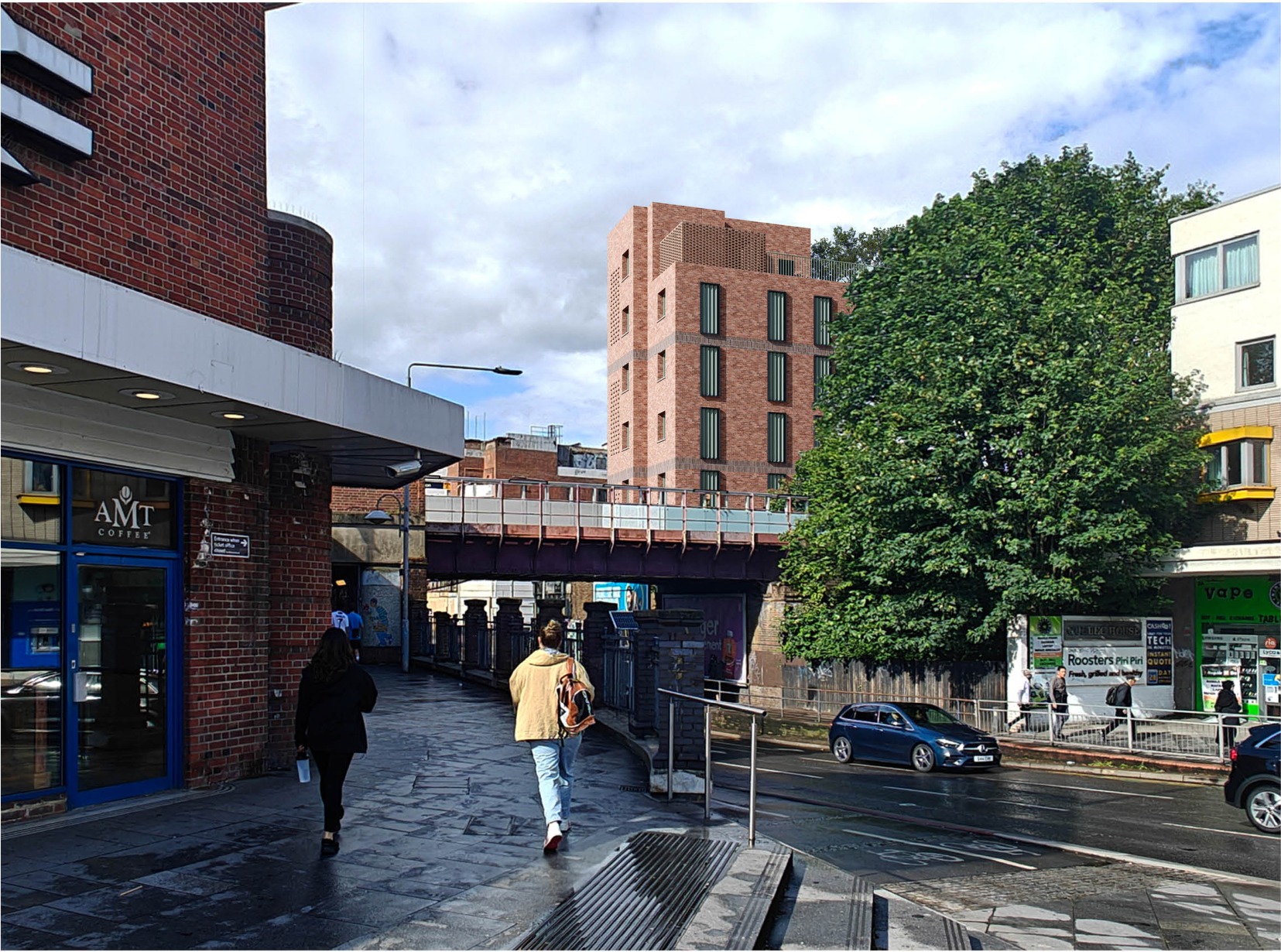 Proposed Kingston Point building seen from the railway station